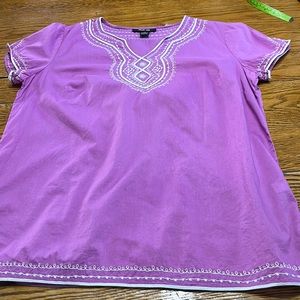 Style & Co brand embroidered top.  Cotton, size 14 Petite. Excellent condition.